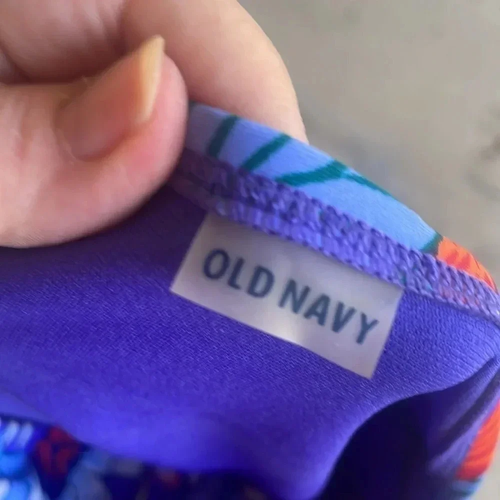 Old Navy Purple‎ Floral Halter Tankini Swim Top